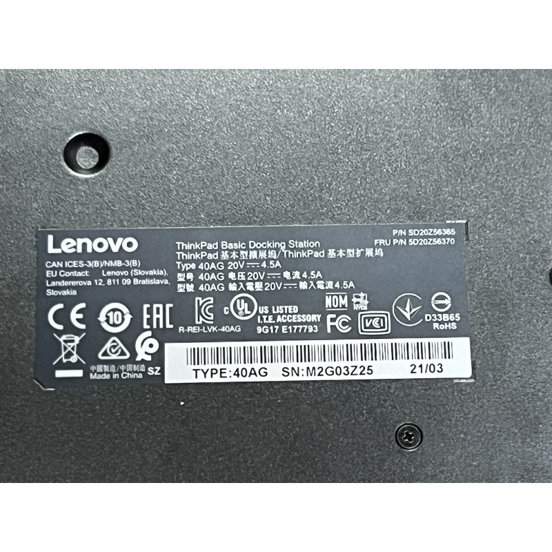 THINKPAD BASIC DOCKING STATION Lenovo SD20Z56365